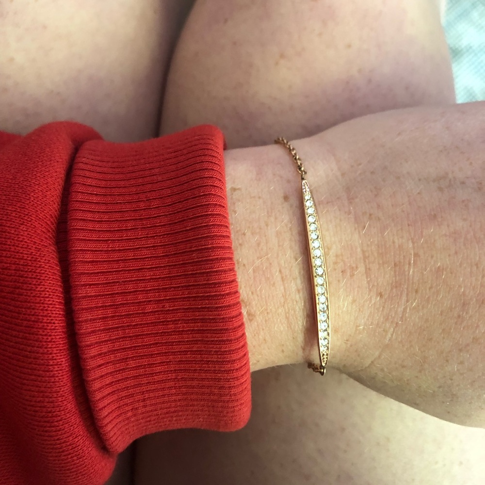 Michael Kors rose gold chain and crystal bracelet